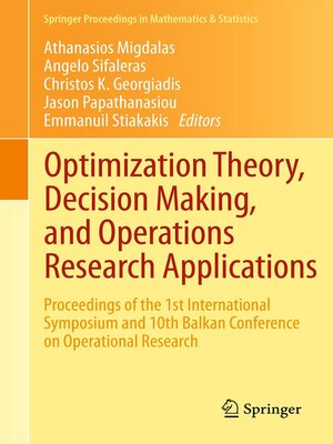 cover image of Optimization Theory, Decision Making, and Operations Research Applications